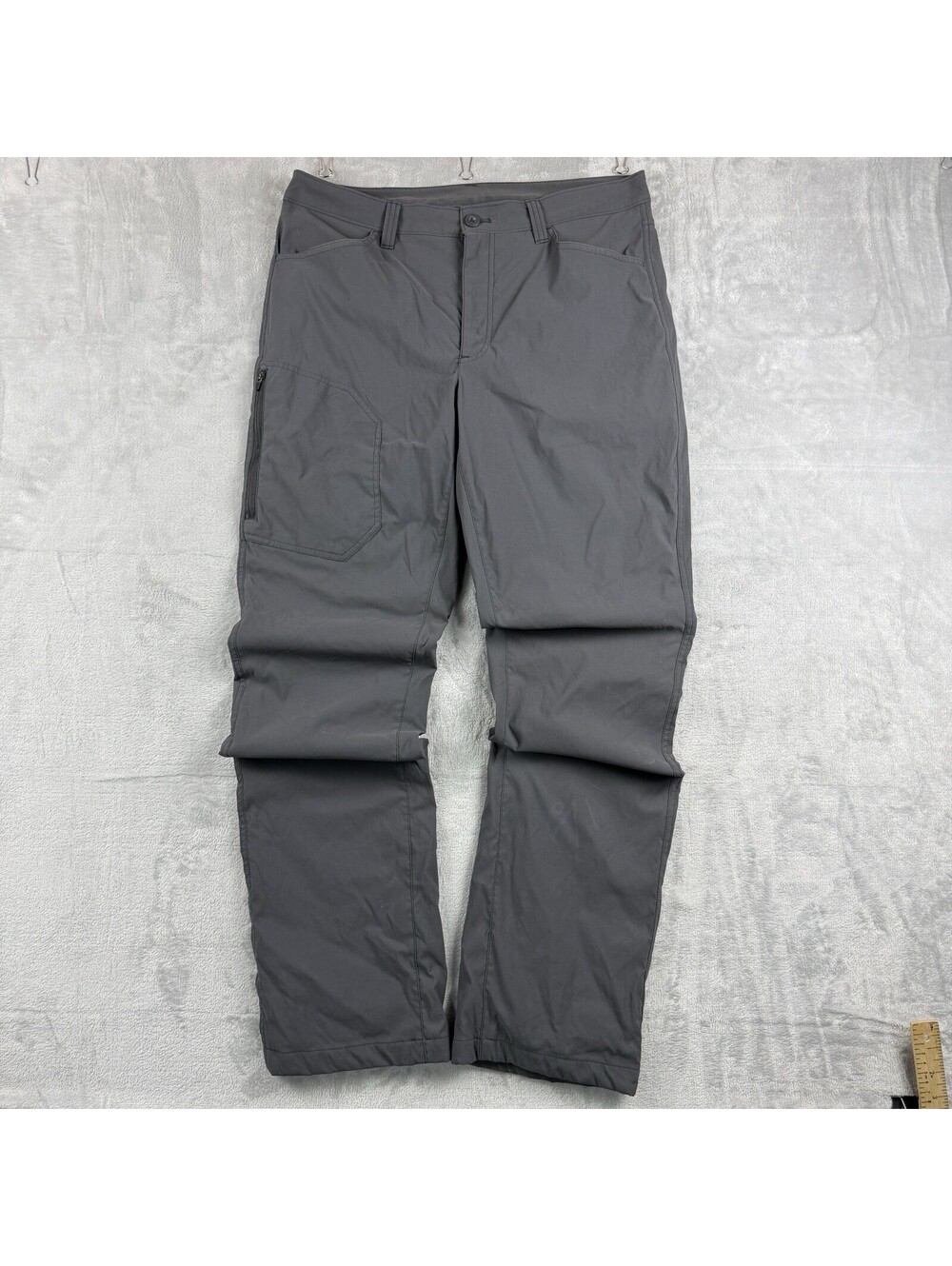 Eddie Bauer Men 34x34 Gray Fleece Lined Outdoor Hiking Pants Winter Utility Camp